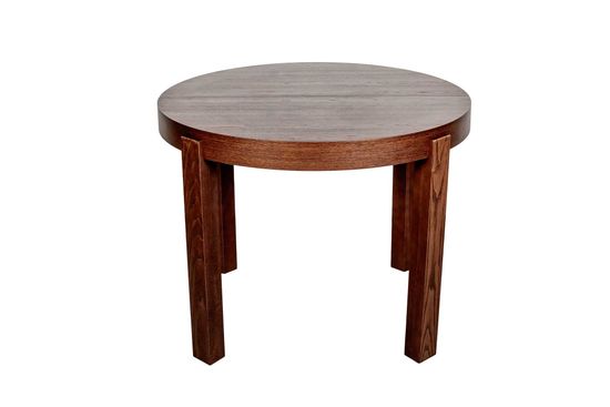 Комплект Стол CERRO 1000 CV с раздвижной круглой столешницей + 4 стула FANO-F с мягкой вставкой в деревянной спинке / Американский орех