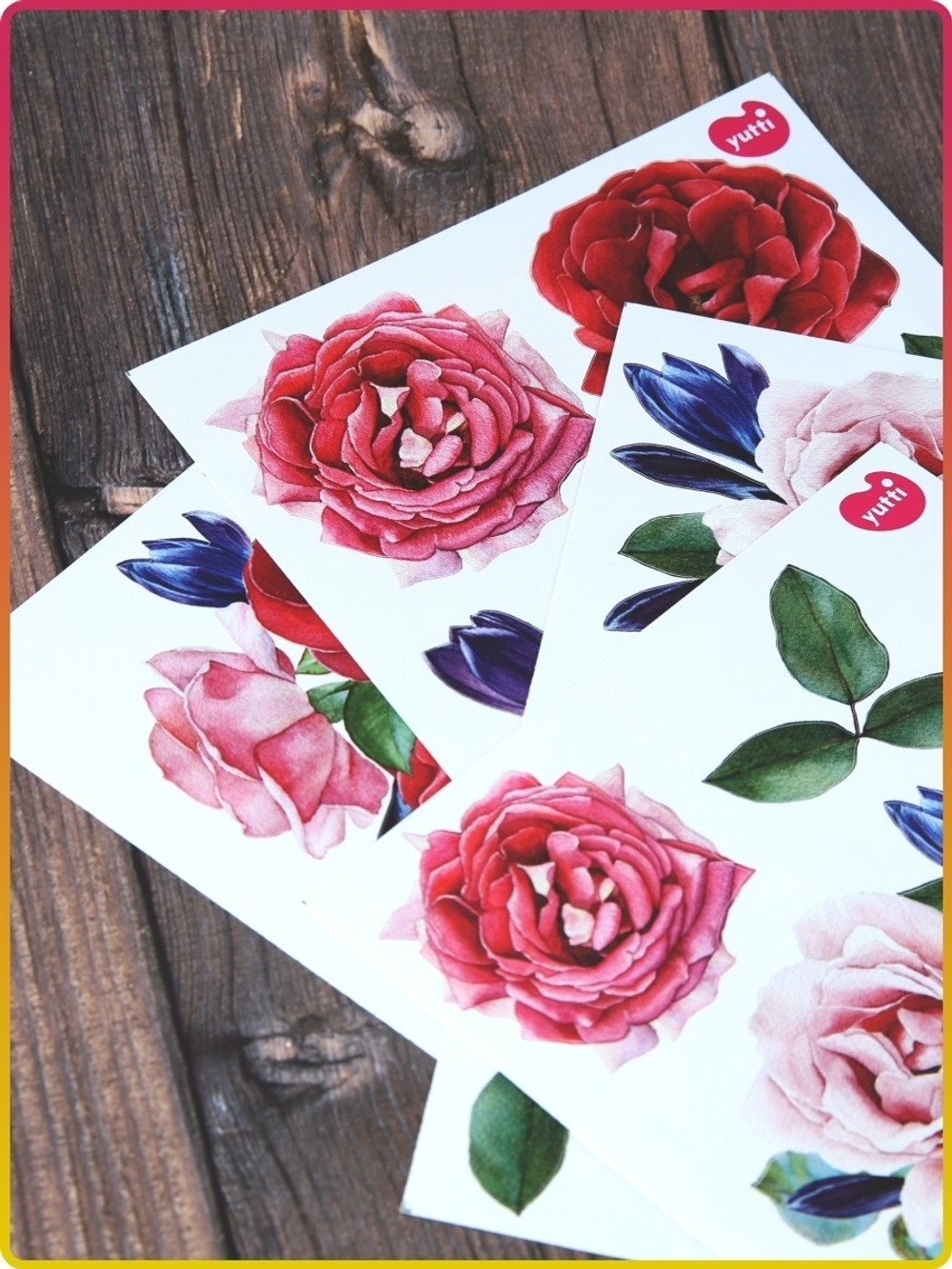 Наклейка цветы пионы для интерьера, мебели, стен, предметов