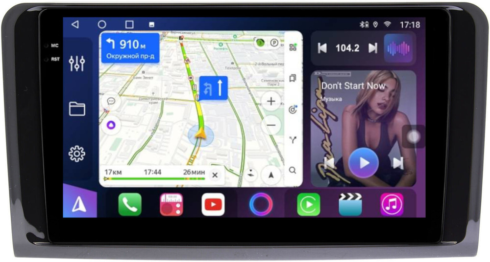 Магнитола для Mercedes-Benz ML W164, GL X164 2006-2012 (рамка глянцевая) - FarCar 213M монитор 9.5" QLED на Android 14, TS18, CarPlay, 4G SIM-слот