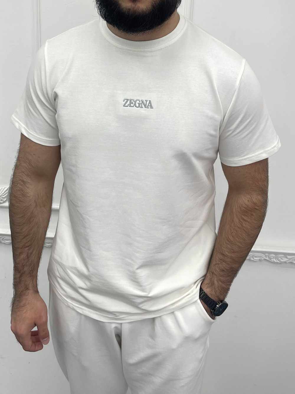Костюм фут.-штаны Zegna #02-034 (бел.)