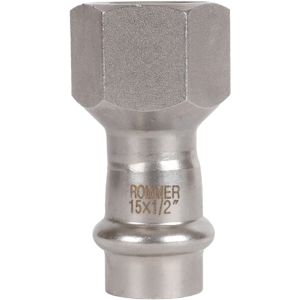 ROMMER Переходник с ВР 15x1/2" из нержавеющей стали прессовой