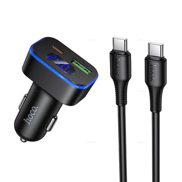 Автомобильное зарядное устройство для Type-C Hoco Z63B PD30W+QC3.0 (black)