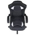 Кресло компьютерное BRABIX "Skill GM-005", откидные подлокотники, экокожа, черное/белое, 532493