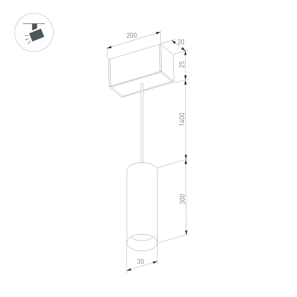 Светильник MAG-SPOT-HANG-25-R30-5W Warm3000 (BK-GD, 45deg, 24V) (Arlight, IP20 Металл, 5 лет) 034244