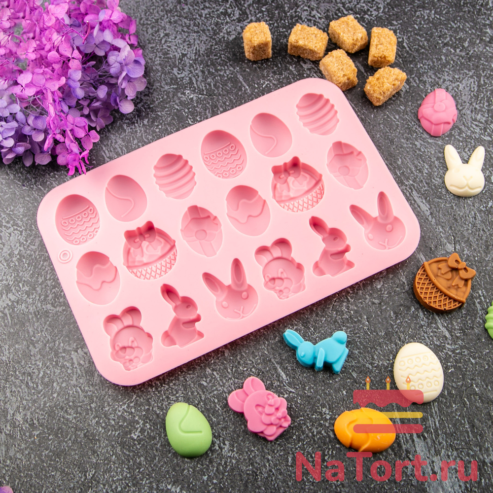Форма силиконовая «Пасхальный набор» 18 ячеек