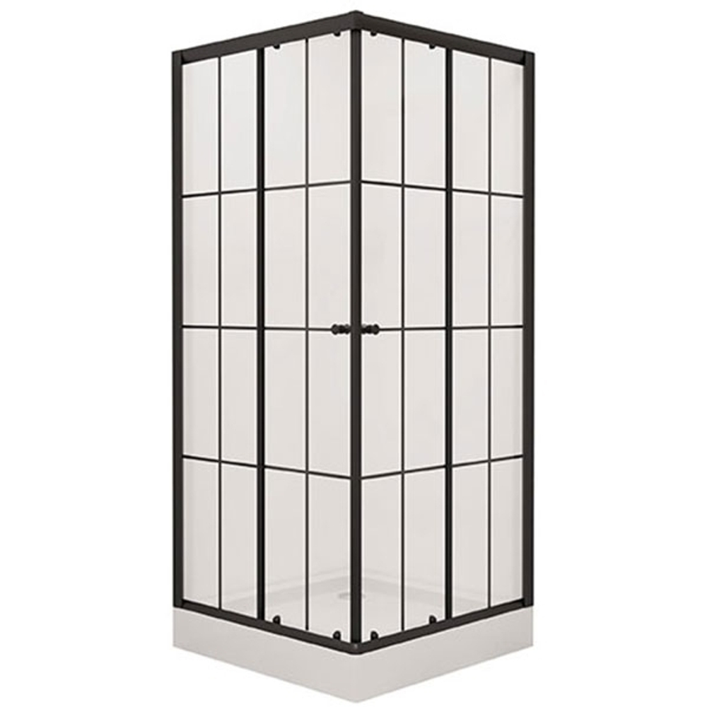 Душевой уголок Niagara Nova NG-0180-14 80х80 профиль Черный стекло прозрачное с принтом