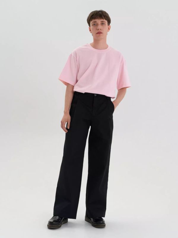 Брюки Объемные со складками Черные - фото 4