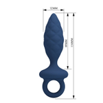 Синяя анальная пробка с кольцом Butt Plug with Loop M - 13,4 см.