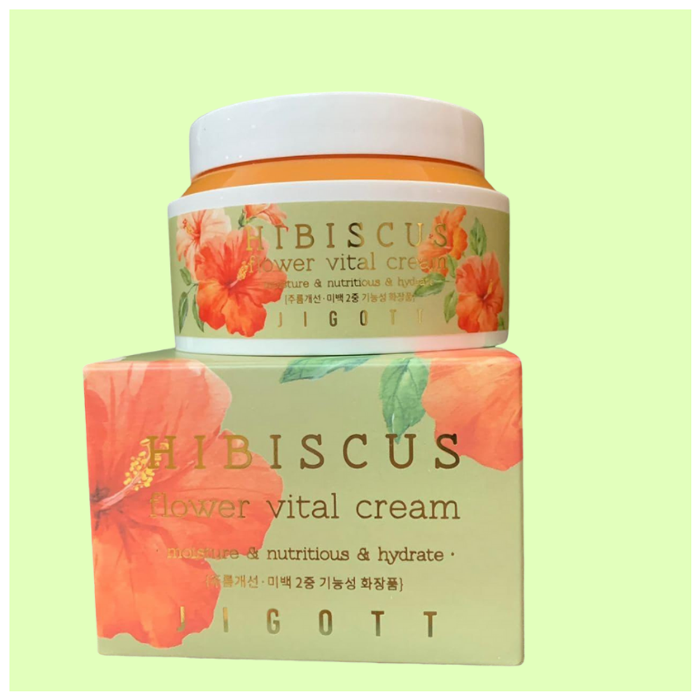 JIGOTT HIBISCUS FLOWER VITAL CREAM Крем для лица с экстрактом гибискуса