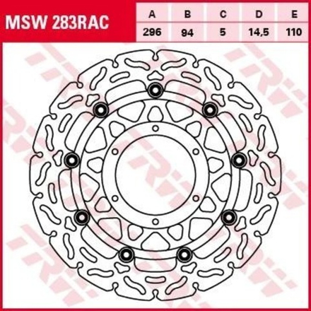Диск тормозной TRW MSW283RAC