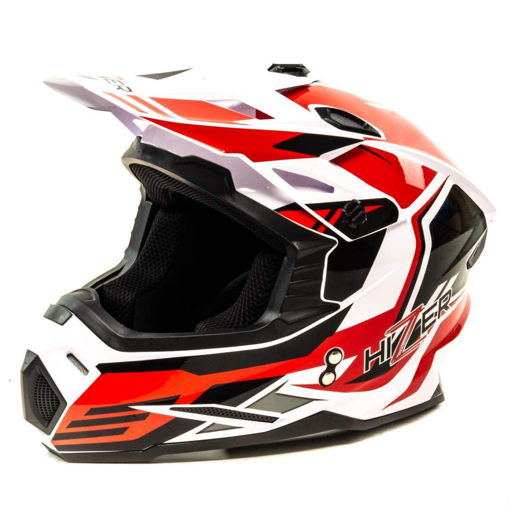 Шлем мото кроссовый HIZER J6801 №5 (XL) white/red