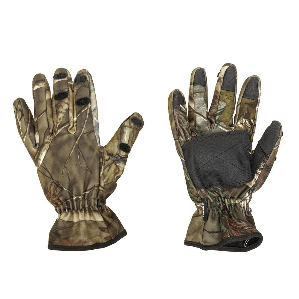 Перчатки для рыбалки Helios утепленные STRIKER КМФ на липучке, цв.Лес р.L (HS-HY-D08-L)