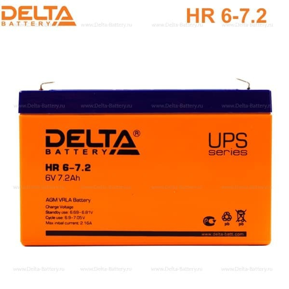 Аккумуляторная батарея Delta HR 6-7.2 (6V / 7.2Ah)