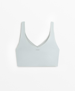 Oysho Топ-майка Light Touch с перекрестными деталями, светло-бирюзовый