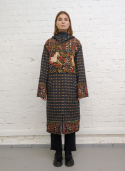 Пальто "Баллада", по мотивам фламандского гобелена 16 века, выполненного в технике мильфлёр