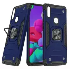 Противоударный чехол Strong Armour Case с кольцом для Honor 10 Lite / Huawei P Smart 2019 (Синий)