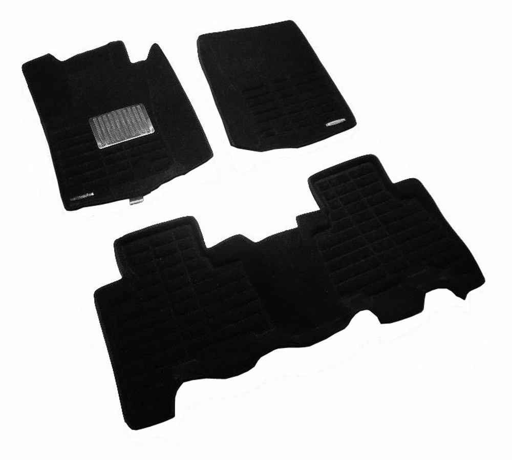 Коврики Pradar 3D XL для Toyota Land Cruiser 150 Prado 2014- черные с высоким бортиком, металлическим подпятником. Артикул SI 19-00254