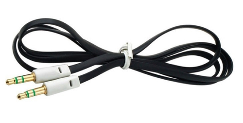 Аудиокабель AUX для подключения к автомагнитоле с разъемом 3,5 jack 1 м, черный (AVS)