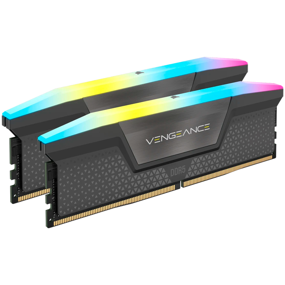 CORSAIR VENGEANCE RGB DDR5 32GB (2 x 16GB) DDR5 6400 CL32-40-40-84 1.40V Intel XMP & AMD EXPO - GREY
