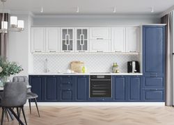 Модульный кухонный гарнитур «Гарда» 3600 (Белый/Индиго), ЛДСП/МДФ, ДСВ Мебель