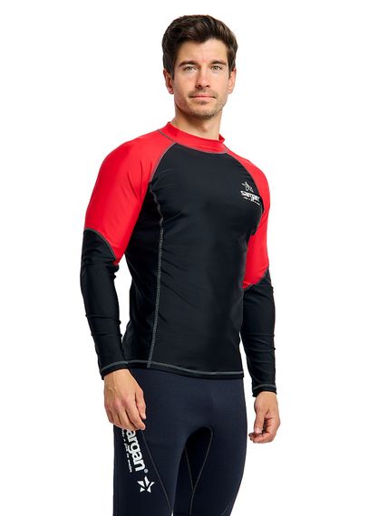 Футболка рашгард лонгслив Sargan Агидель UPF 50+ мужская черно-красная
