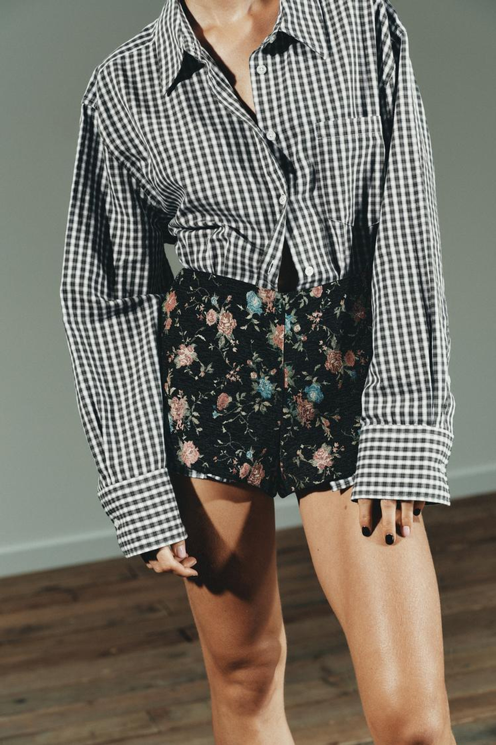 ZARA РУБАШКА REGULAR FIT В КЛЕТКУ, СИНИЙ/БЕЛЫЙ