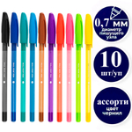 Набор шариковых ручек DELI "Q69" 10 штук, 10 цветов, 0,7 мм, европодвес
