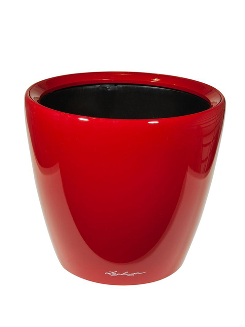 Кашпо Lechuza "Classico LS Complete scarlet red high gloss" (пластик), D50xH47 см