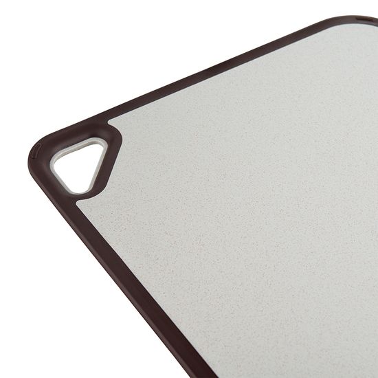 Доска разделочная из пшеничного волокна homi, 44х30 см, светло-серая с темно-сливовым кантом