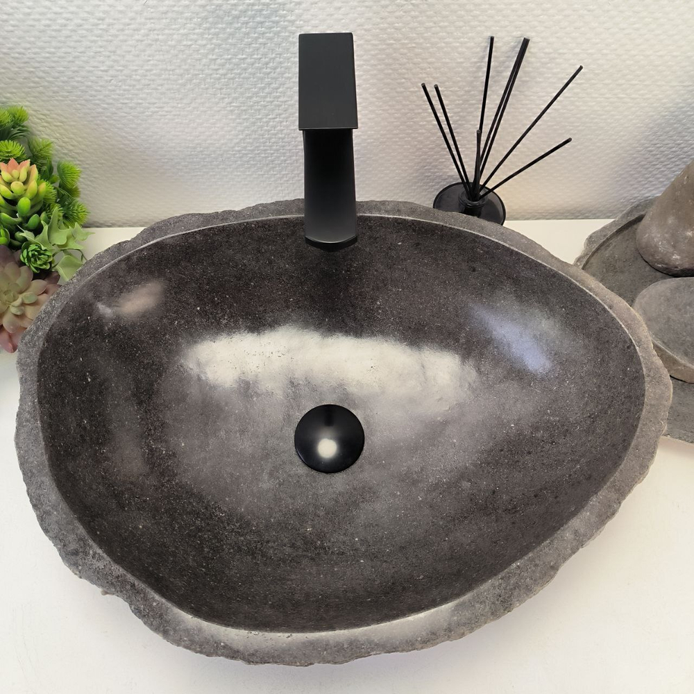 Каменная раковина из речного камня RS-63353 (50*39*16) 0123