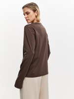 Лонгслив свободного кроя в цвете шоколад