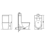 Унитаз-моноблок AZARIO Nimbus 360x680х813 безободковый, система слива "скрытое торнадо", в комплекте с быстросъемным сиденьем микролифт (AZ-6080-AP)