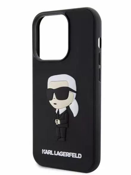 Чехол Karl Lagerfeld Rubber NFT Karl Ikonik для iPhone 15 Pro Max Hard Black (Чёрный)