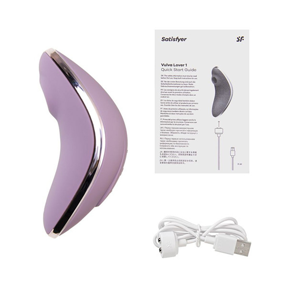 Сиреневый вакуум-волновой вибростимулятор клитора 12см Satisfyer Vulva Lover 1