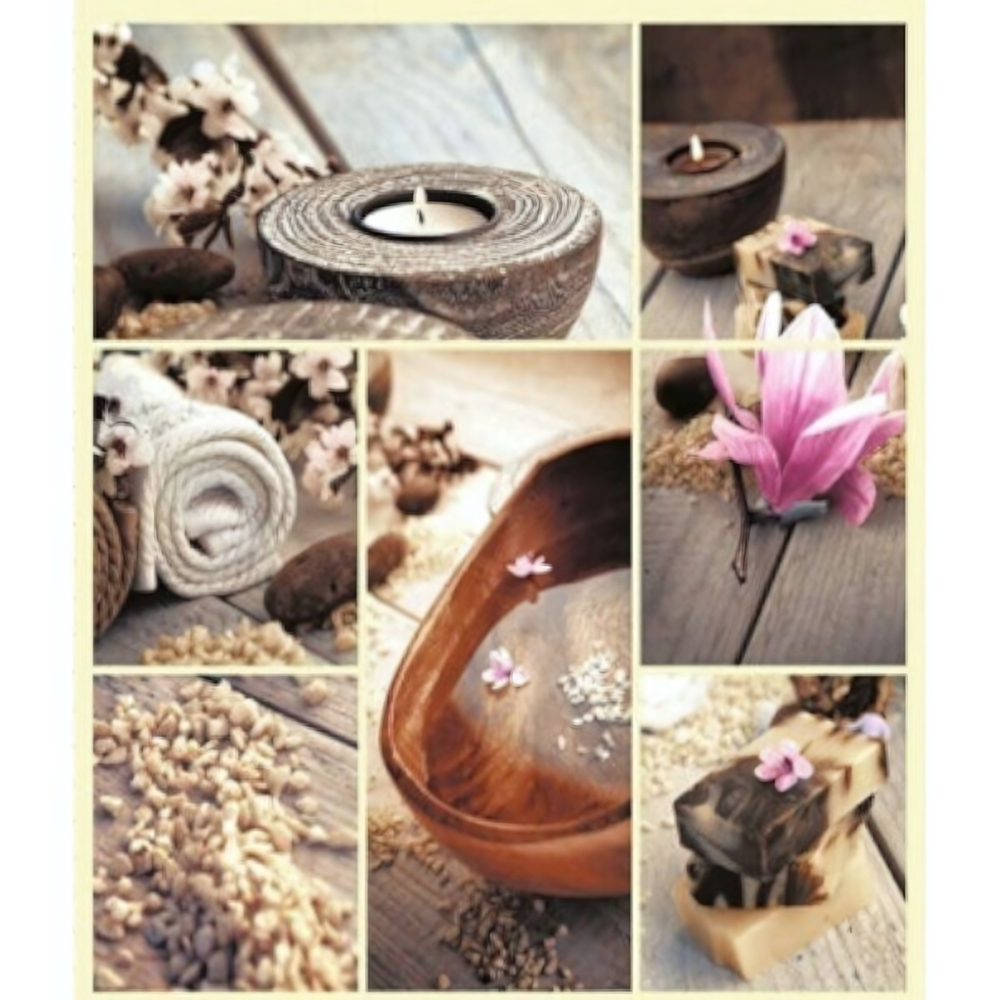 Штора для ванной комнаты Фотопринт 180*180 "СПА" с кольцами SWC-90-29