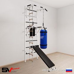Шведская стенка Sv Sport усиленная 6823 (Турник стандарт/Брусья/Скамья/Лестница/Цепь/Мешок 30кг)