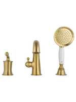 Смеситель на борт ванны WONZON & WOGHAND STEAM, Брашированное золото (WW-88659008-BG)