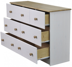 Комод деревянный Хаба 7 ящиков, белый воск, массив сосны