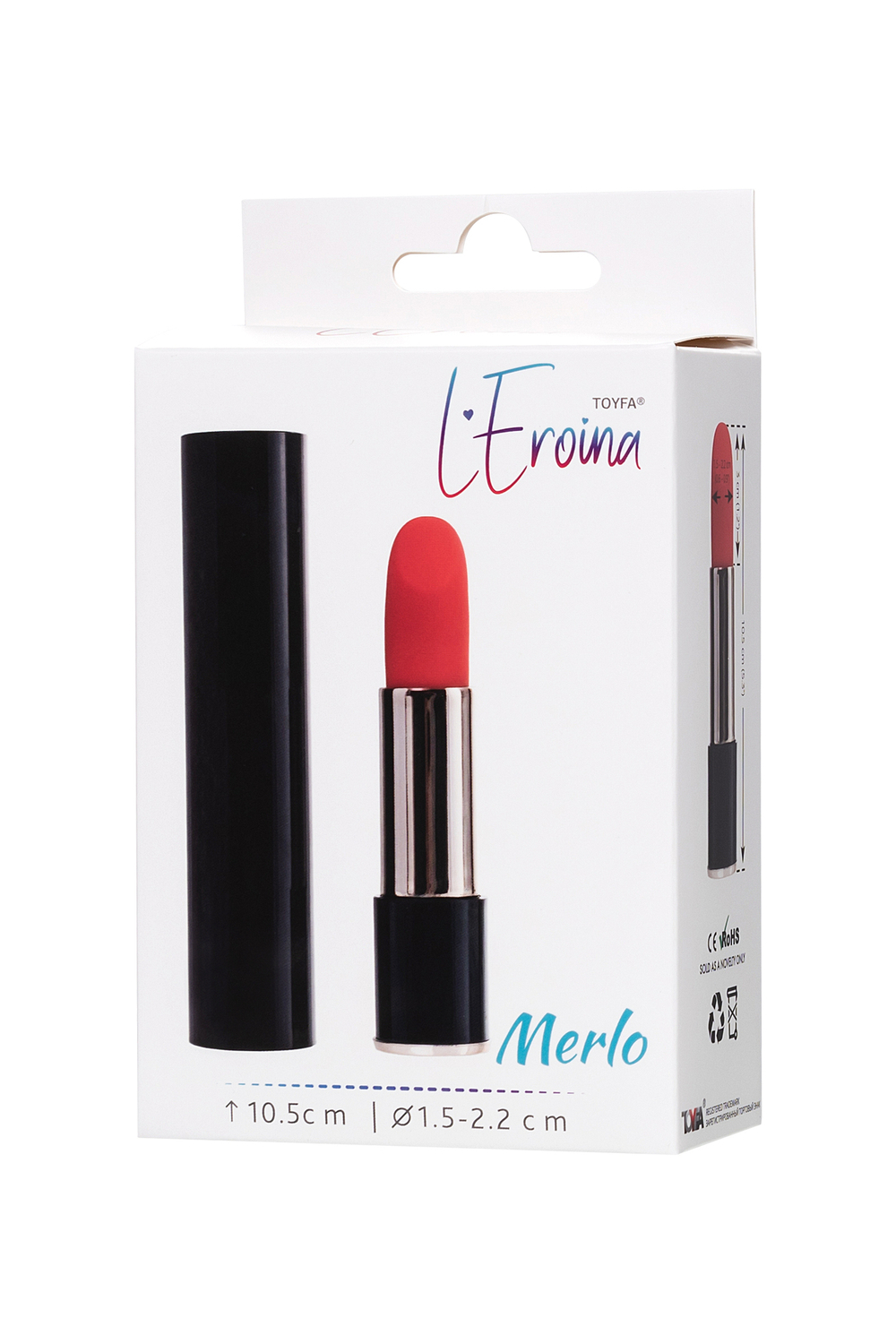 Минивибратор L'Eroina Merlo, ABS пластик, черный, 10,5 см
