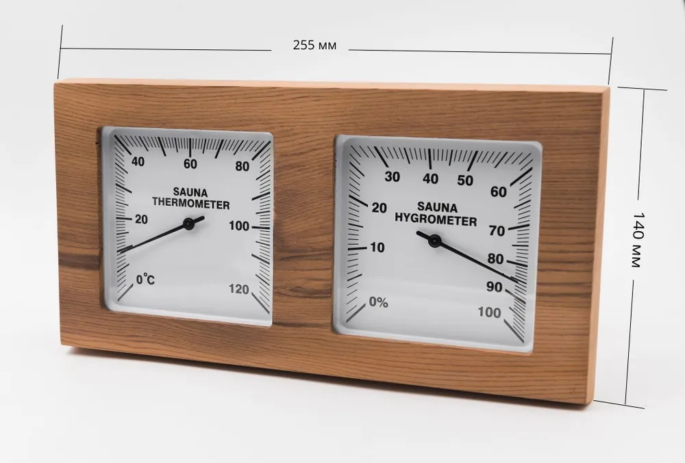 Термогигрометр ТН-21R SQUARE ОЧКИ квадрат (канадский кедр)