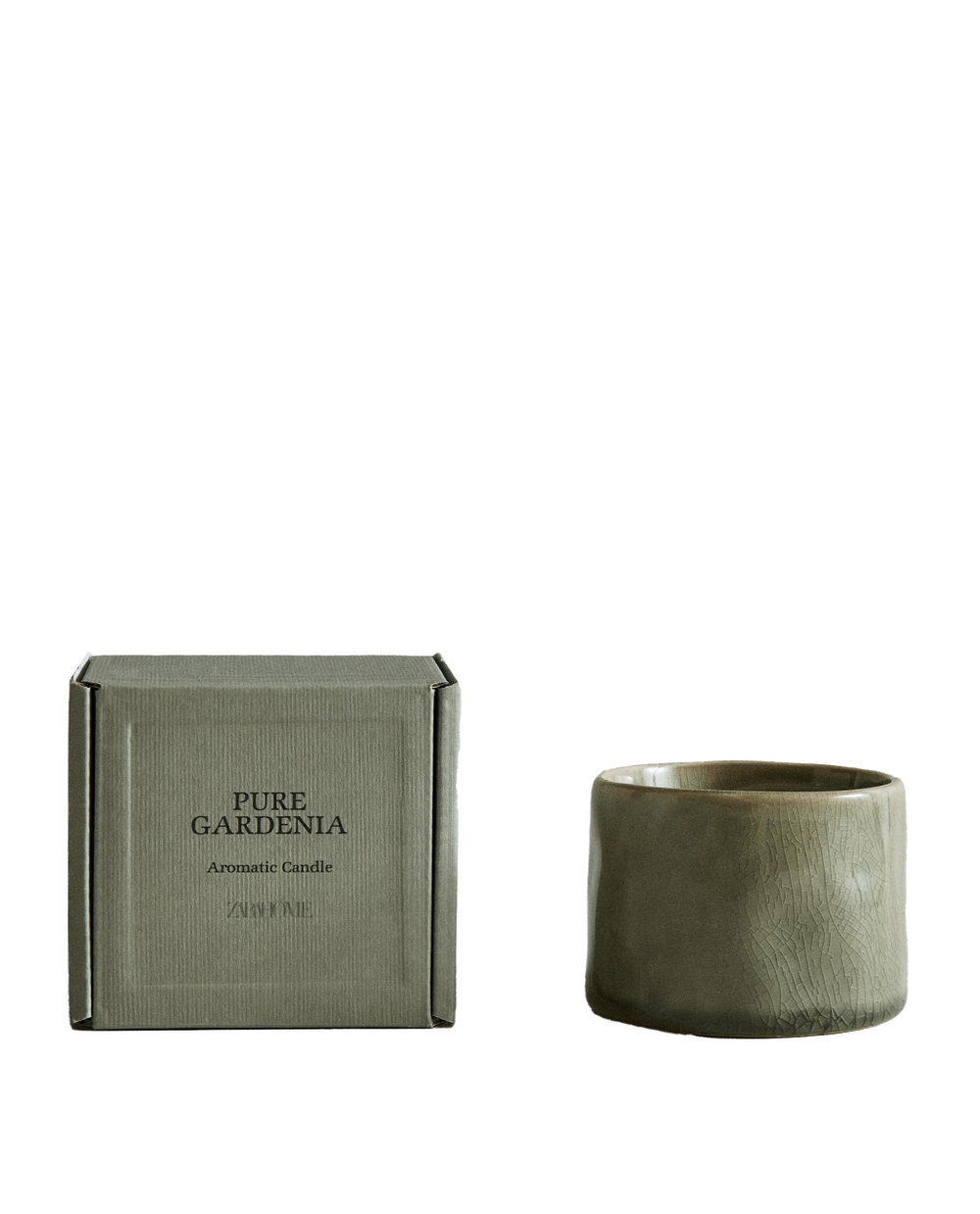 Zara Home Свеча ароматическая PURE GARDENIA 150 г, растительный воск, аромат цветочный, Белый