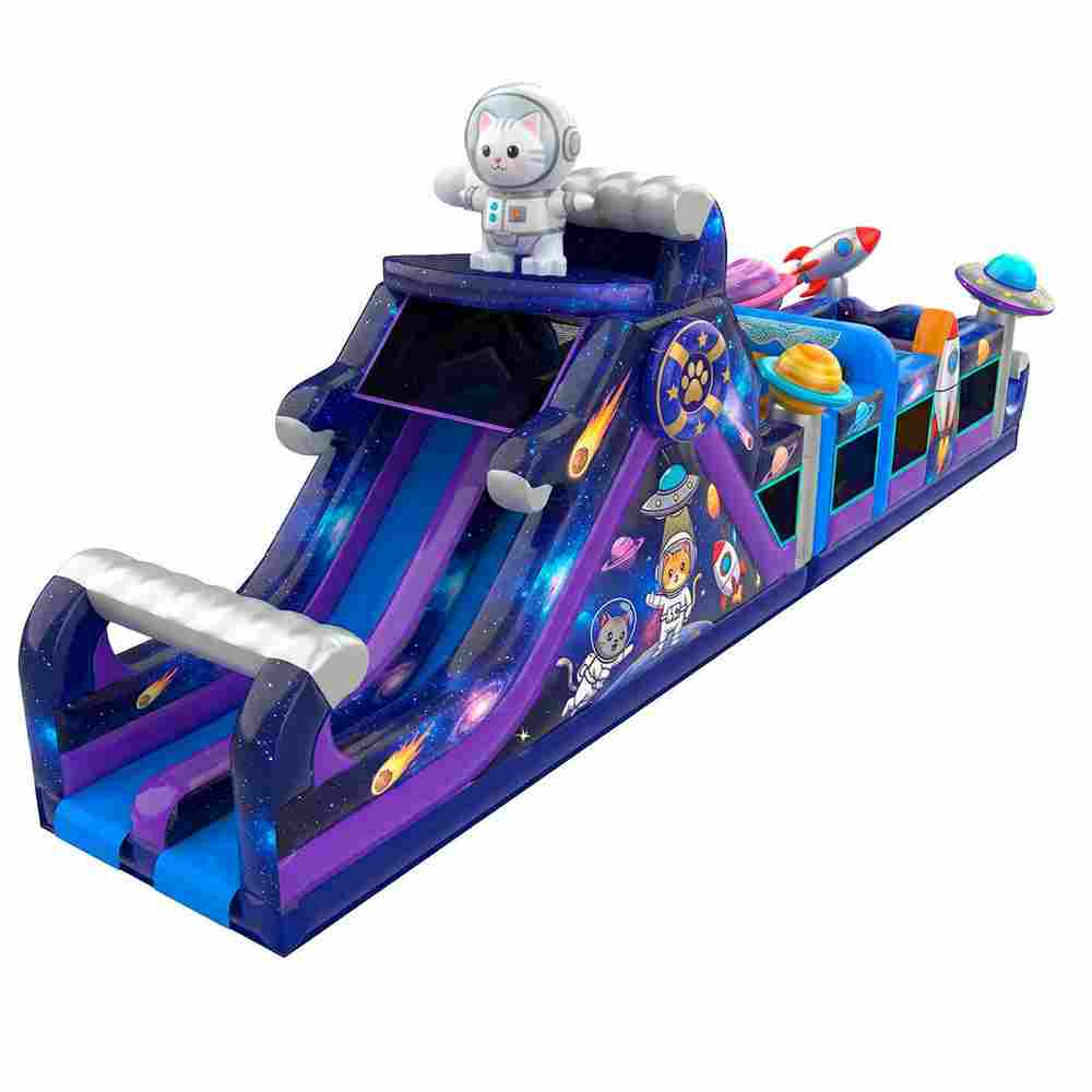 Надувная полоса препятствий «Космическое приключение», 17×3,3×6,4 м