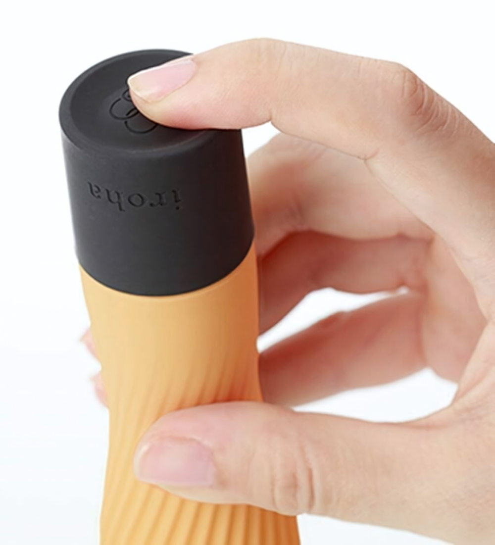 Оранжевый рифленый мини-вибратор IROHA ZEN YUZUCHA - 12,7 см. (Цвет: оранжевый)