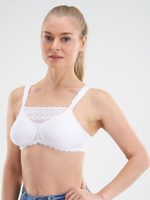 Бюстгальтер ортопедический после мастэктомии с манишкой Amoena Dana без косточек, белый, 70B