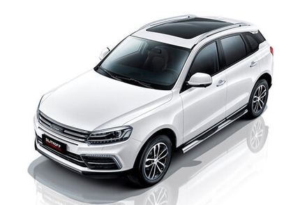 Пороги из нержавейки Zotye Coupa (2013-2023) d76 с проступями (черный цвет)