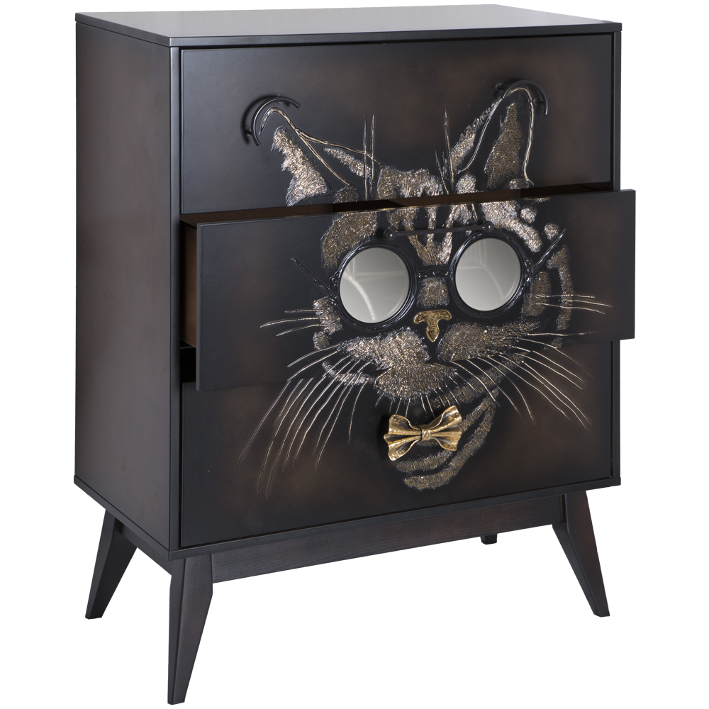 Комод Кот Саймон с 3 ящиками Каштан