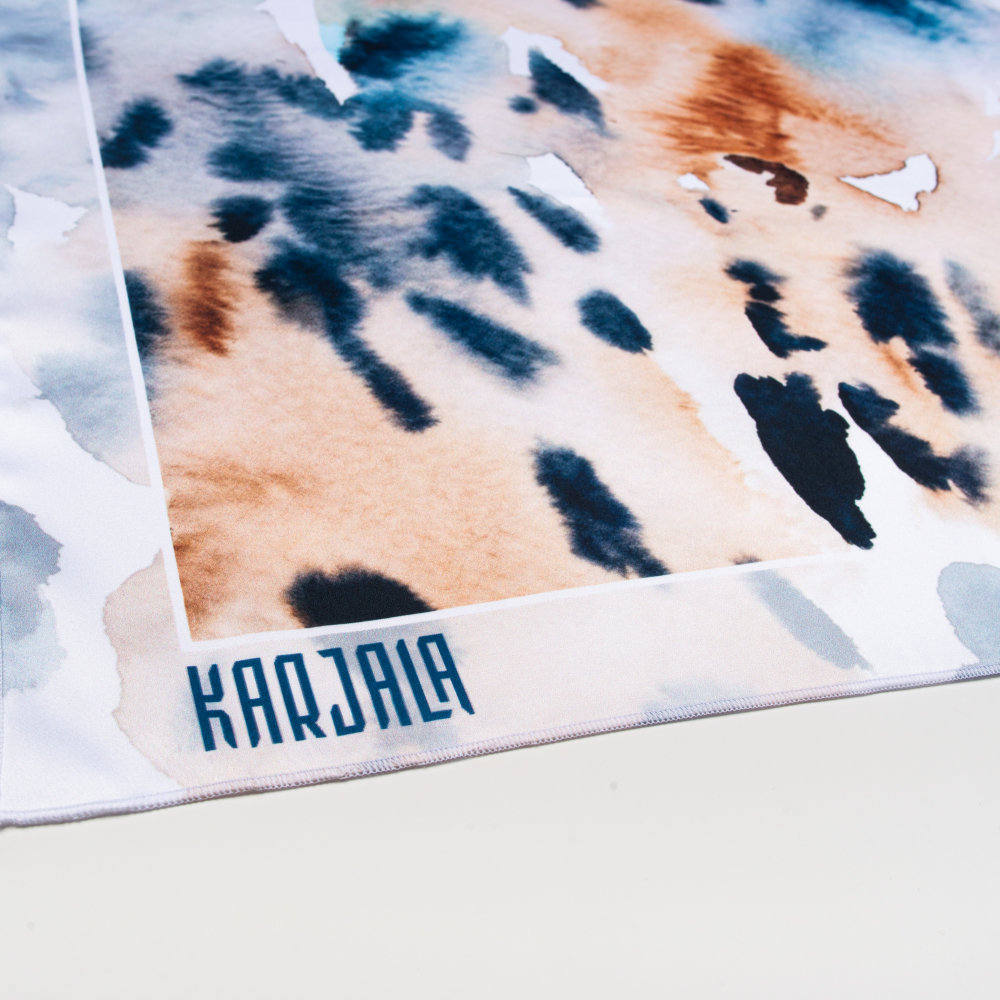 Шейный платок «Шерсть рыси, акварель», 70×70 см