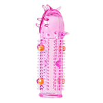 Насадка на фаллос с усиками, шипами и бусинками розовая закрытая (Цвет: розовый)