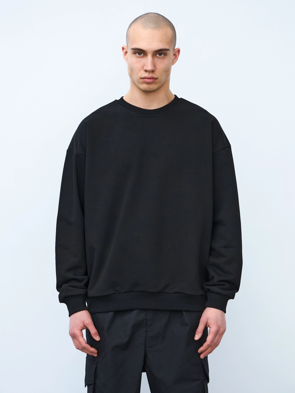 Свитшот оверсайз, без начеса (чёрный)