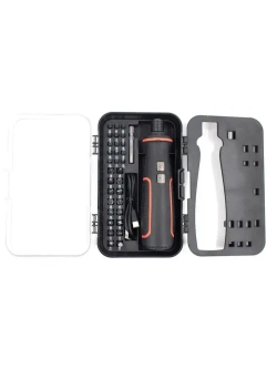 Электрическая отвертка аккумуляторная с набором бит для точных работ 41 в 1